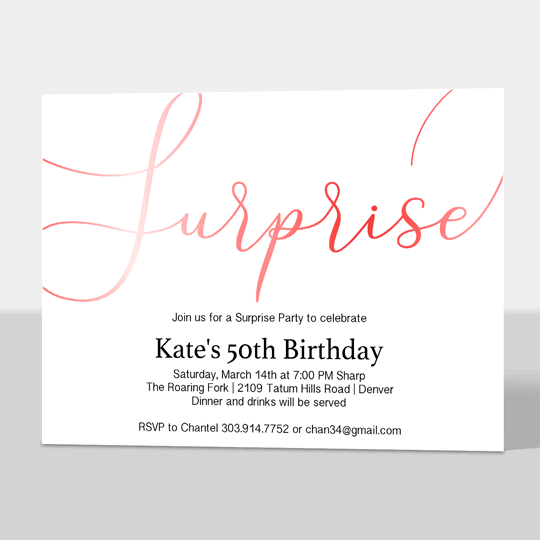 Surprise Foil Birthday Invitations